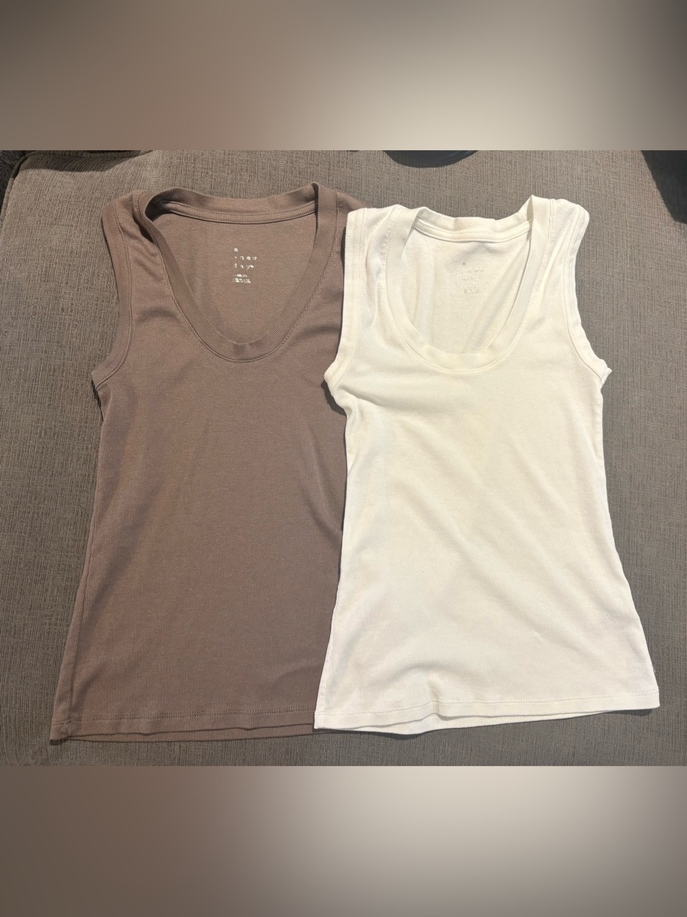 A New Day Womens 2 Ribbed Tanks Tank Tops XS
